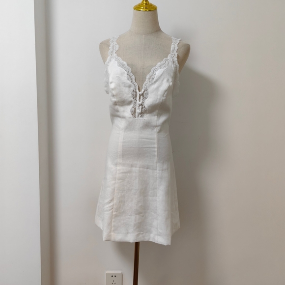 fish top linen blend maxi dress Linen A-Line Maxi Dress in White – shopstateside.us
